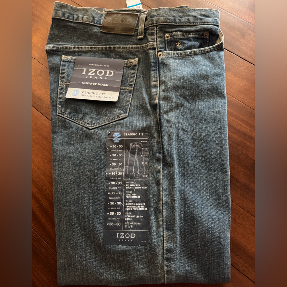 Izod Men's Relaxed Jeans - Vintage Blue